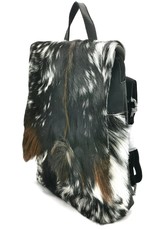 Hide & Stitches Leather backpacks  and leather shoppers - Hide & Stitches Leather Backpack with Fur Cover Black - 5