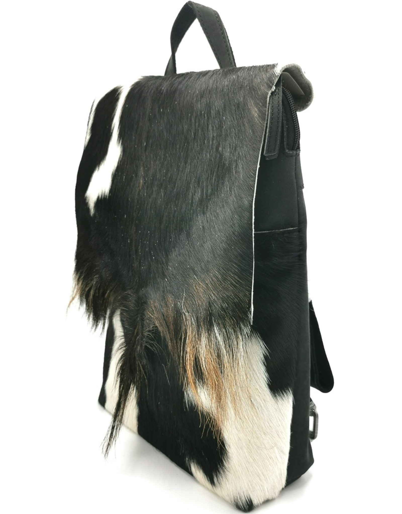 Hide & Stitches Leather backpacks  and leather shoppers - Hide & Stitches Leather Backpack with Fur Cover Black - 6