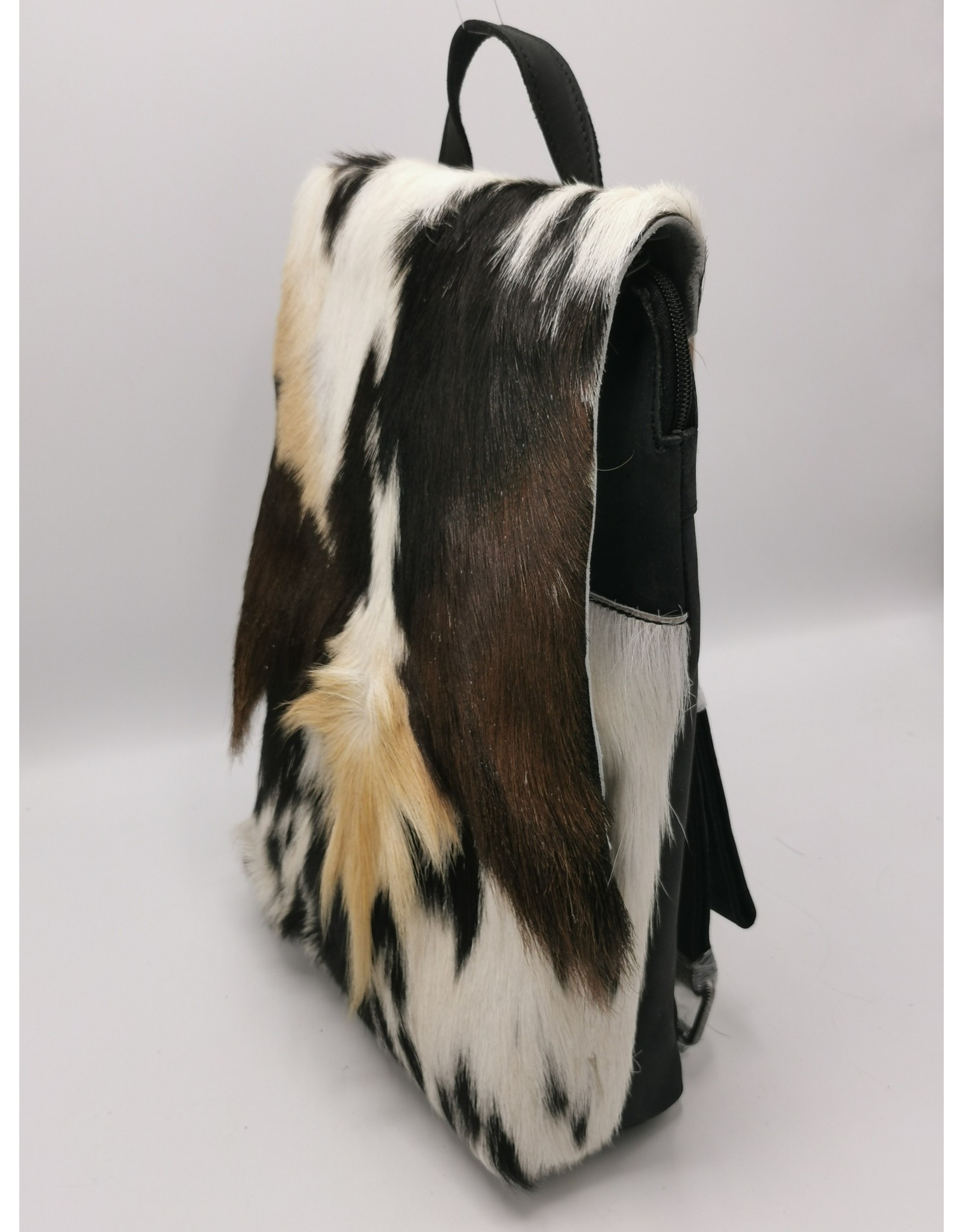 Hide & Stitches Leather backpacks  and leather shoppers - Hide & Stitches Leather Backpack with Fur Cover Black - 8