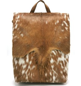 Hide & Stitches Hide & Stitches Leather Backpack with Fur Cover Brown