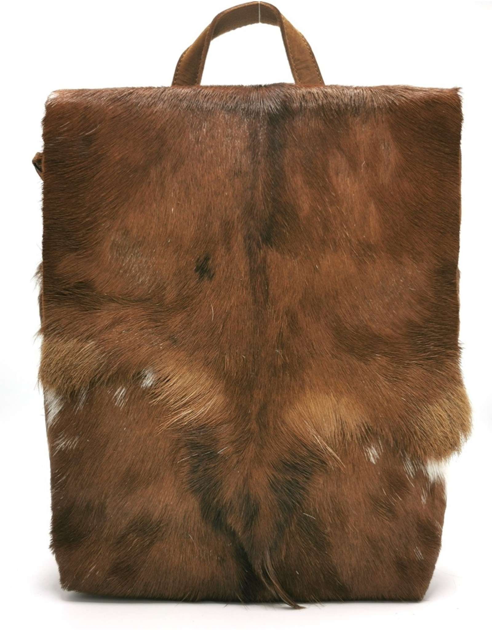 Hide & Stitches Leather backpacks  and leather shoppers - Hide & Stitches Leather Backpack with Fur Cover Brown - 1