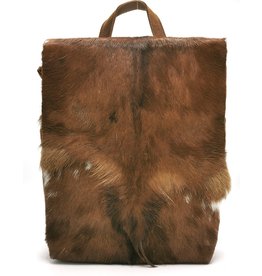 Hide & Stitches Hide & Stitches Leather Backpack with Fur Cover Brown - 1