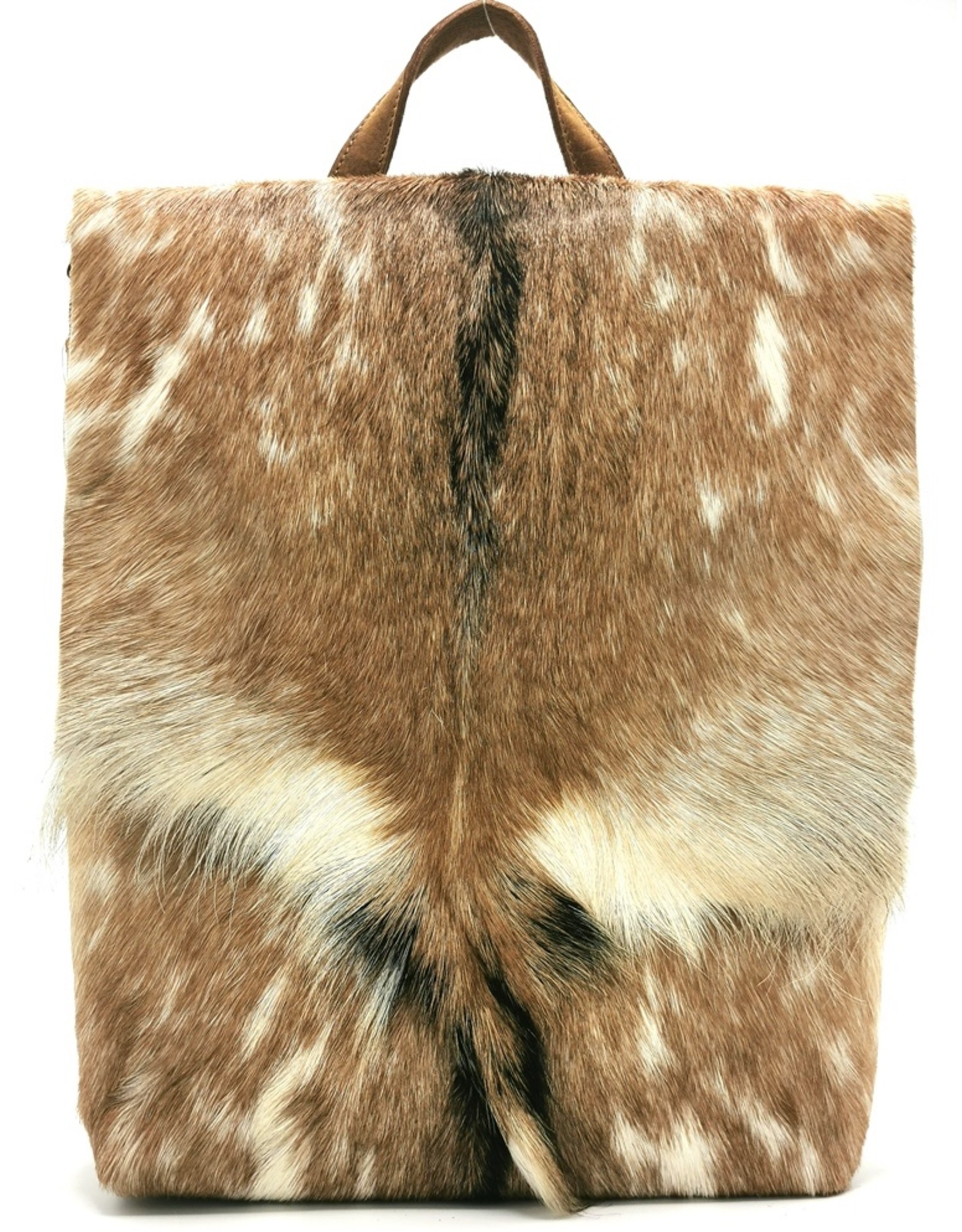 Hide & Stitches Leather backpacks  and leather shoppers - Hide & Stitches Leather Backpack with Fur Cover Brown - 2