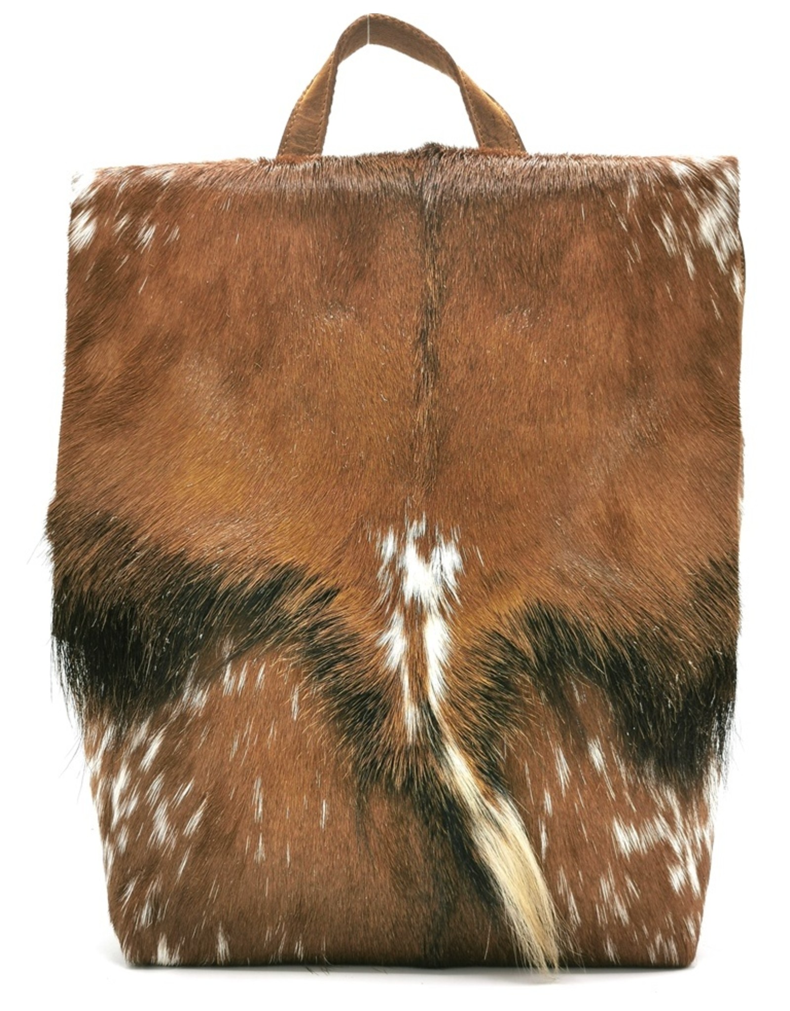 Hide & Stitches Leather backpacks  and leather shoppers - Hide & Stitches Leather Backpack with Fur Cover Brown - 3