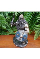 Veronese Design Giftware Figurines Collectables - Viking with Shield and Axe Bronzed figurine 14cm