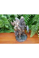 Veronese Design Giftware Figurines Collectables - Viking with Shield and Axe Bronzed figurine 14cm