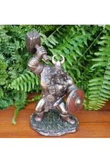 Veronese Design Giftware Beelden Collectables  - Viking met Hamer en Schild Gebronsd beeldje 18cm