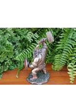 Veronese Design Giftware Figurines Collectables - Viking with Hammer and Shield Bronzed figurine 18cm