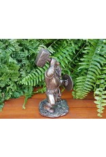 Veronese Design Giftware Figurines Collectables - Viking with Hammer and Shield Bronzed figurine 18cm