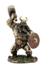 Veronese Design Giftware Figurines Collectables - Viking with Hammer and Shield Bronzed figurine 18cm