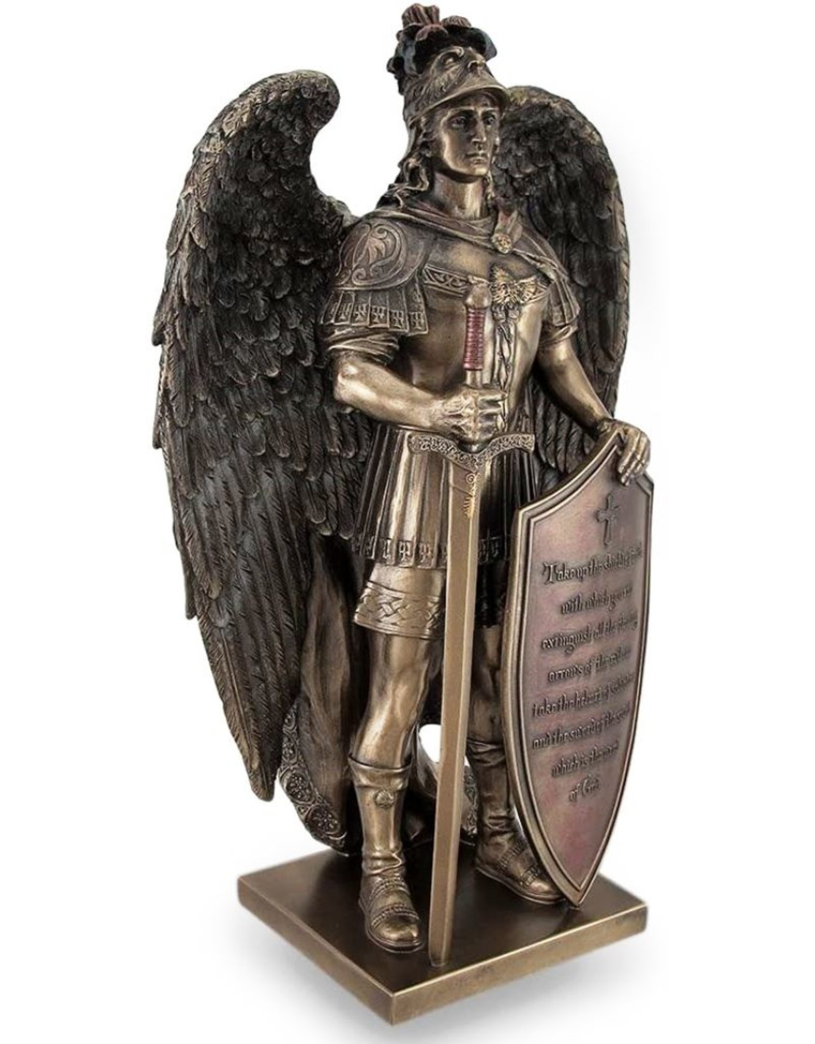 Veronese Design Giftware & Lifestyle - Archangel with Shield and Sword bronzed statue Veronese Design