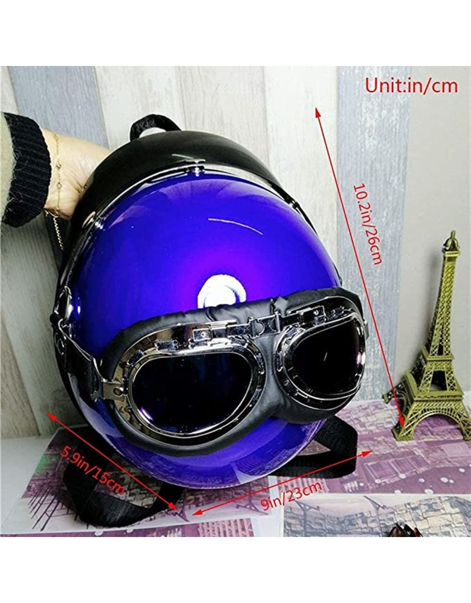 Magic Bags Fantasy bags and wallets - Motorbike helmet backpack-shoulder bag (blue)