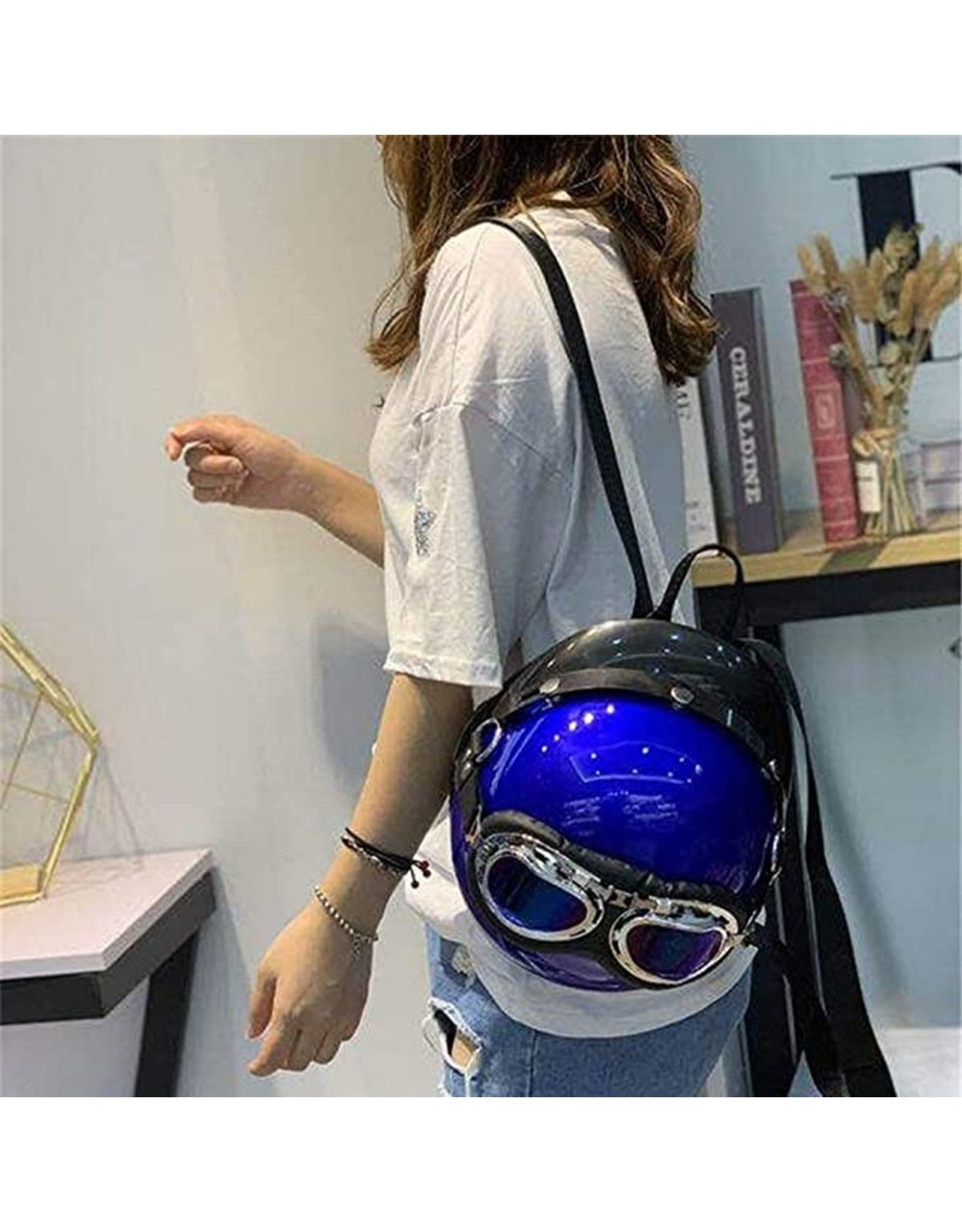 Magic Bags Fantasy bags and wallets - Motorbike helmet backpack-shoulder bag (blue)