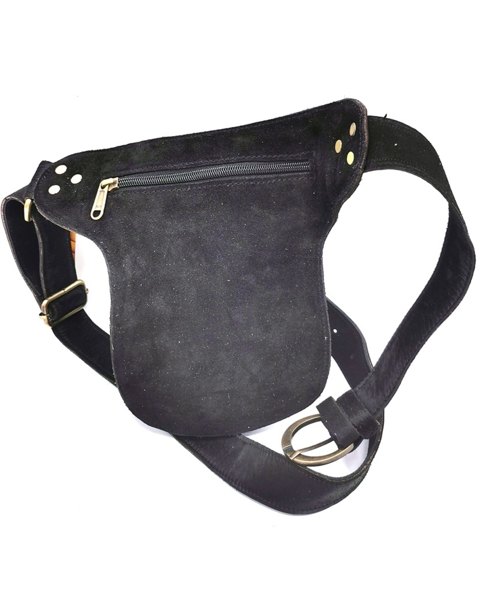 Trukado Leather Festival bags, waist bags and belt bags - Cowhide hip bag with hook Festival bag Ibiza Style