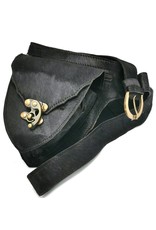 Trukado Small leather bags, cluches and more -  Cowhide Waistbag with Hook (black)