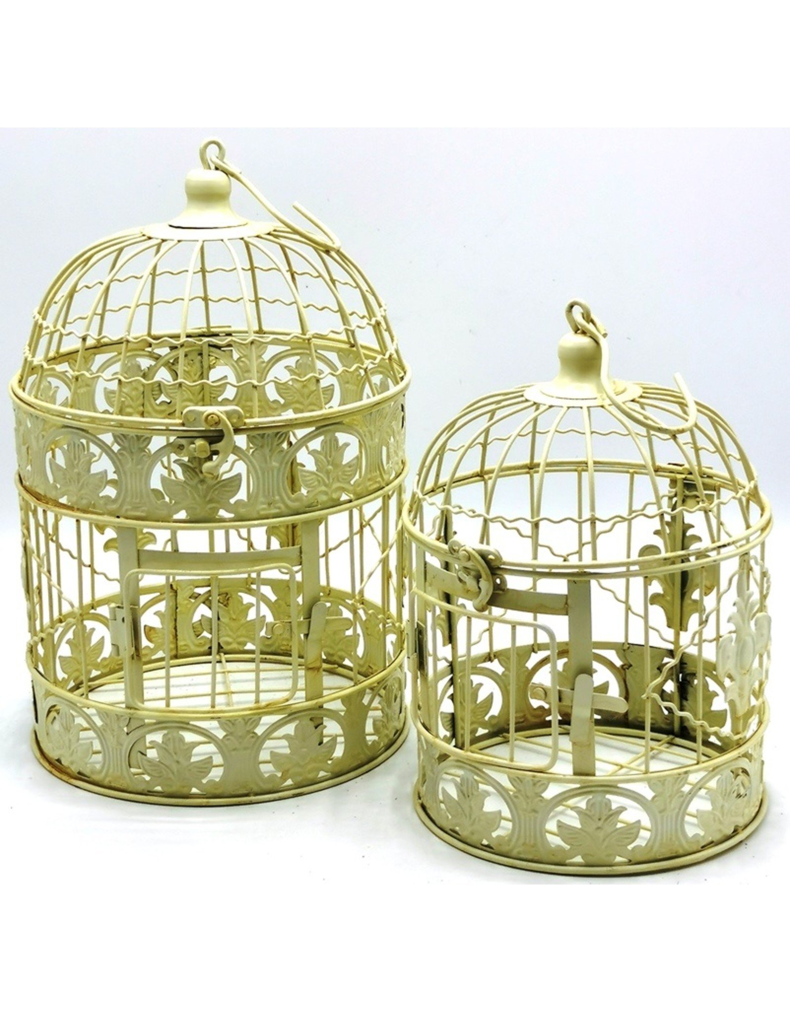 Decoratieve Vogelkooi Miscellaneous - Brocante Metalen Vogelkooi - Set van 2  (rond)