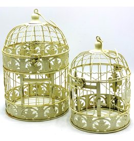 Decoratieve Vogelkooi Brocante Metalen Vogelkooi - Set van 2  (rond)