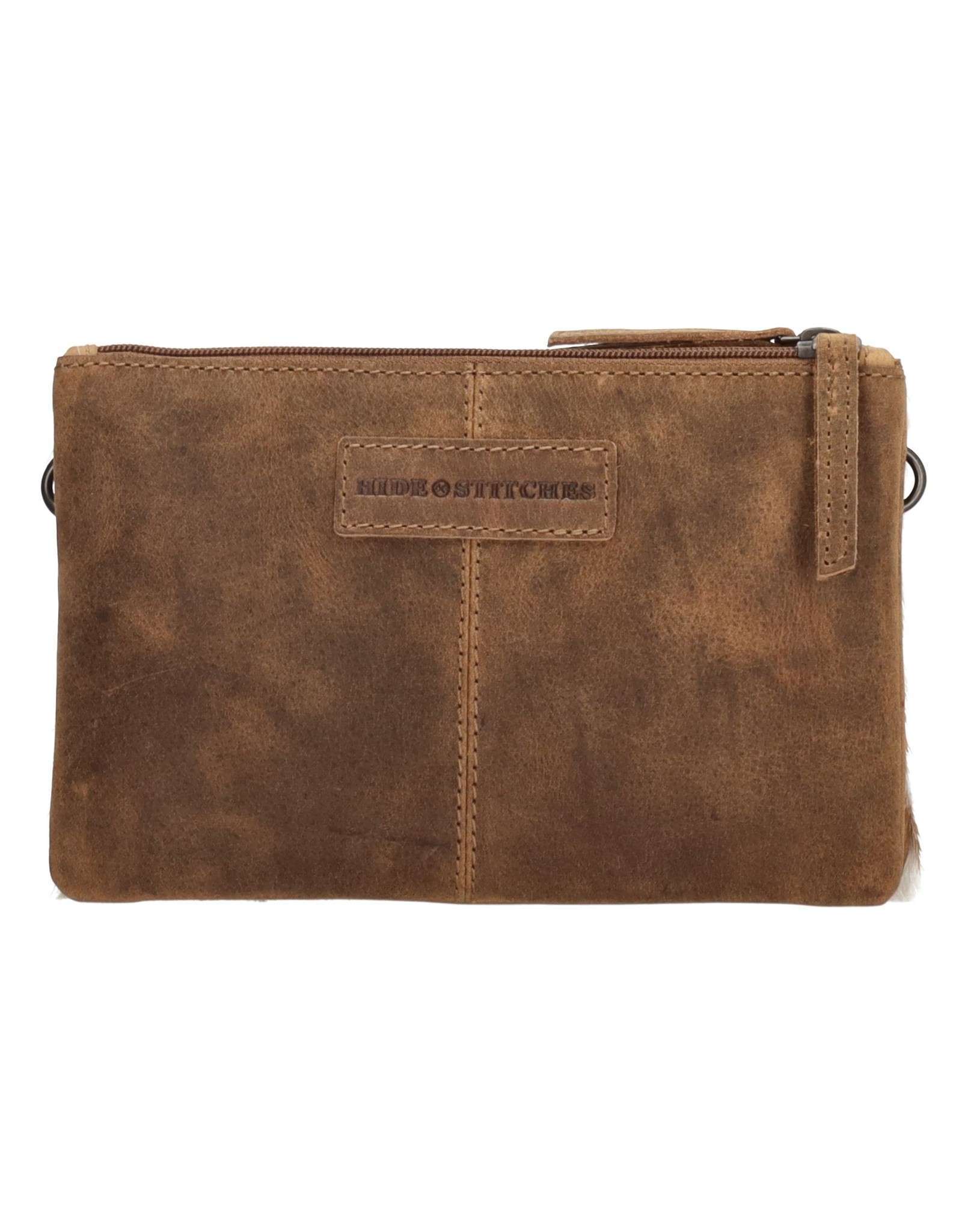 Hide & Stitches Leather Festival bags, waist bags and belt bags - Leather Shoulder Bag with Genuine Fur brown-white