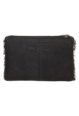 Hide & Stitches Leather Festival bags, waist bags and belt bags - Hide & Stitches Leather Shoulder Bag with Genuine Fur black-white