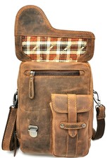 HillBurry Leather bags - Hillburry Leather Shoulder bag with Holster cover