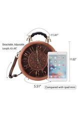 Trukado Fantasy bags - Clock bag with real working clock bronze