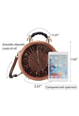 Trukado Fantasy bags - Steampunk Clock bag with real working clock brown