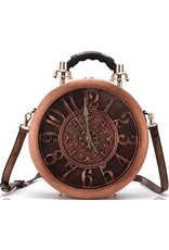 Trukado Fantasy bags - Steampunk Clock bag with real working clock brown