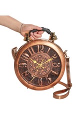 Trukado Fantasy bags - Clock bag with real working clock bronze
