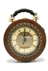 Magic Bags Steampunk bags Gothic bags - Klok Handbag with Real Clock cognac  (medium)