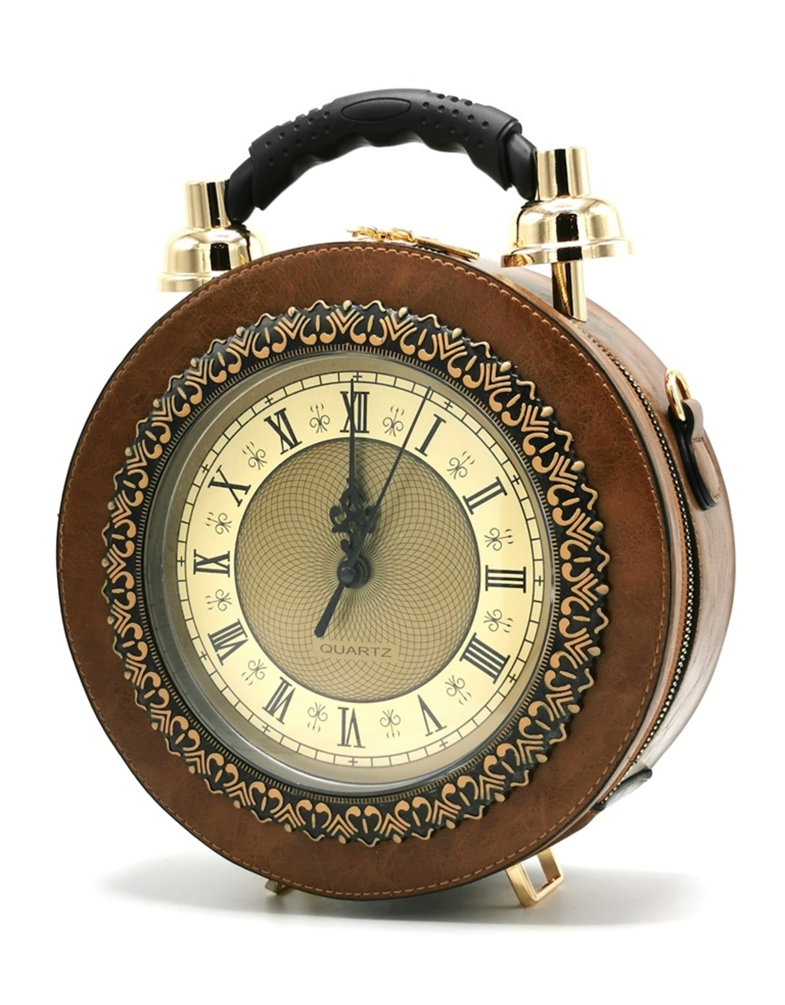 Magic Bags Steampunk bags Gothic bags - Klok Handbag with Real Clock cognac  (medium)