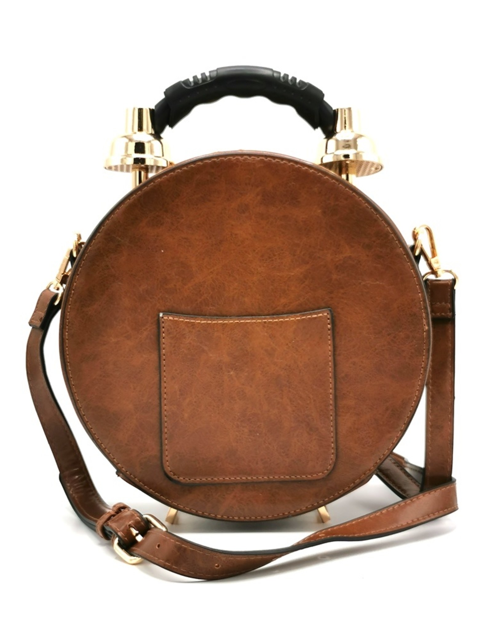 Magic Bags Steampunk bags Gothic bags - Klok Handbag with Real Clock cognac  (medium)