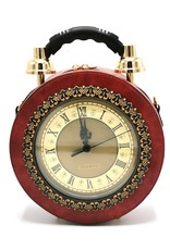 Magic Bags Steampunk bags Gothic bags - Klok Handbag with Real Clock red  (medium)