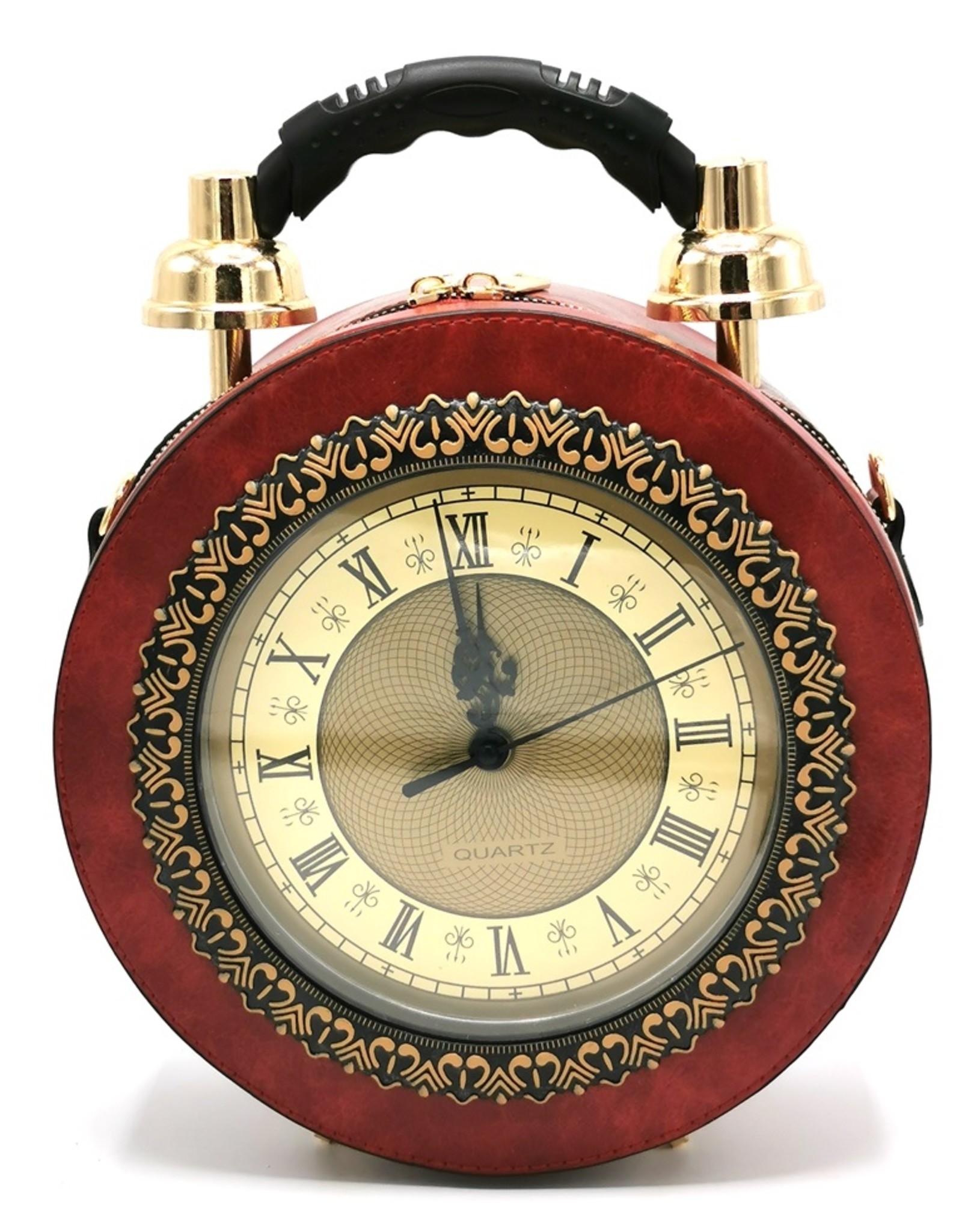 Magic Bags Steampunk bags Gothic bags - Klok Handbag with Real Clock red  (medium)