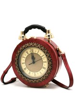 Magic Bags Steampunk bags Gothic bags - Klok Handbag with Real Clock red  (medium)