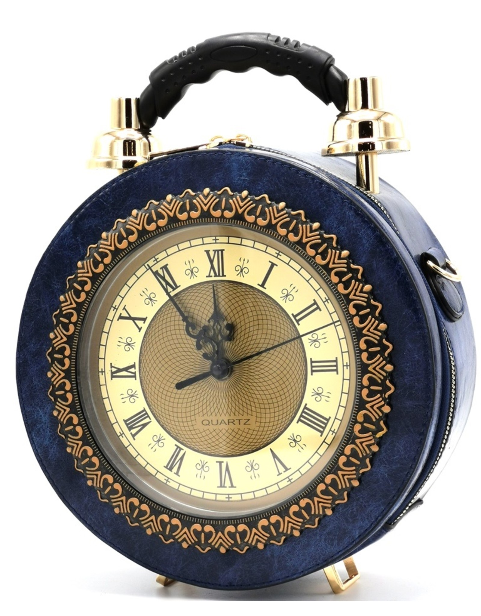 Magic Bags Steampunk bags Gothic bags - Klok Handbag with Real Clock blue (medium)