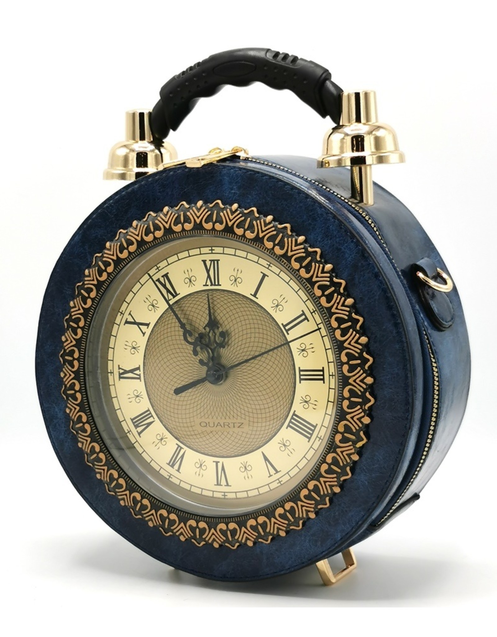 Magic Bags Steampunk bags Gothic bags - Klok Handbag with Real Clock blue (medium)