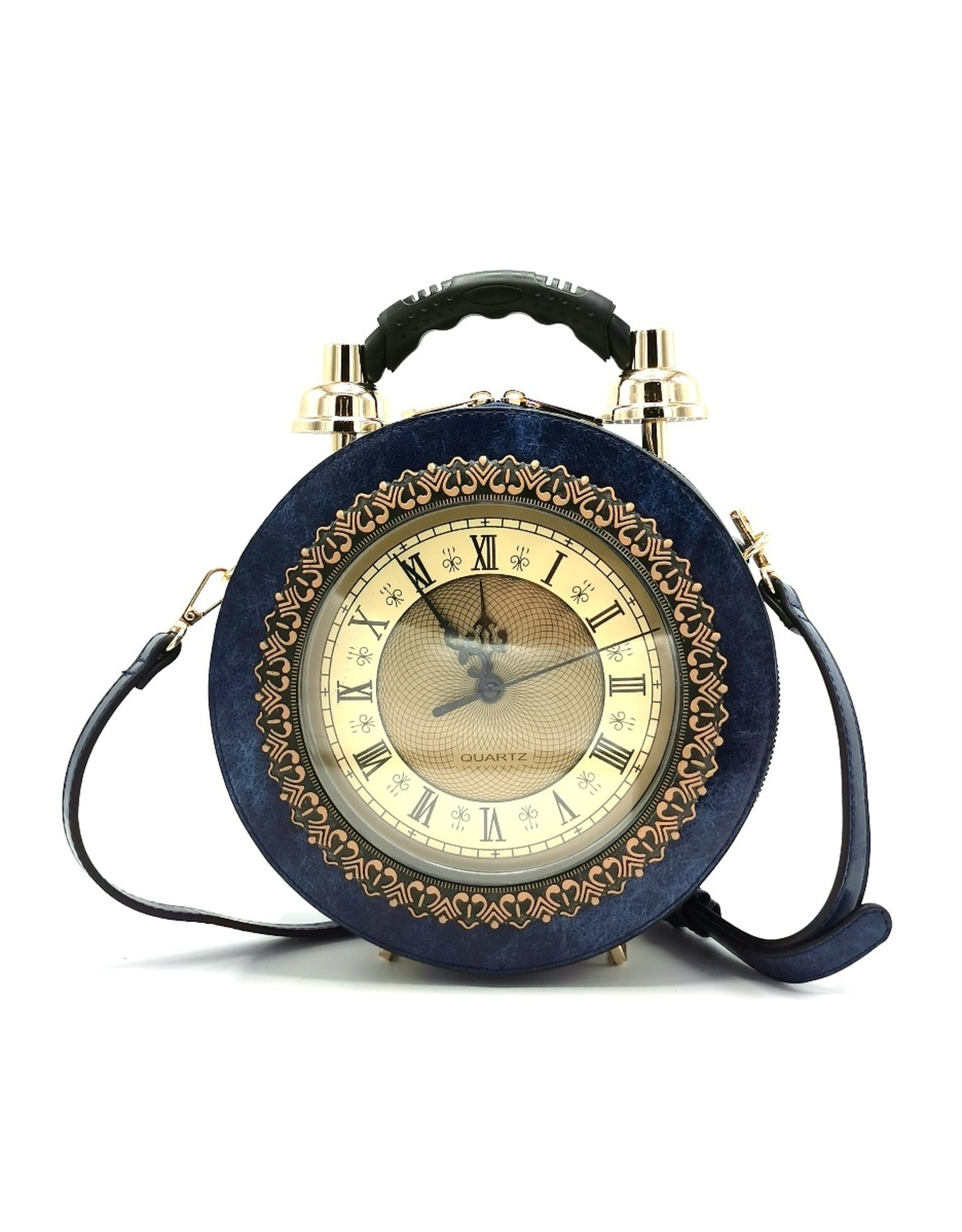 Magic Bags Steampunk tassen Gotic tassen - Klok Handtas met Echte Klok blauw (medium)