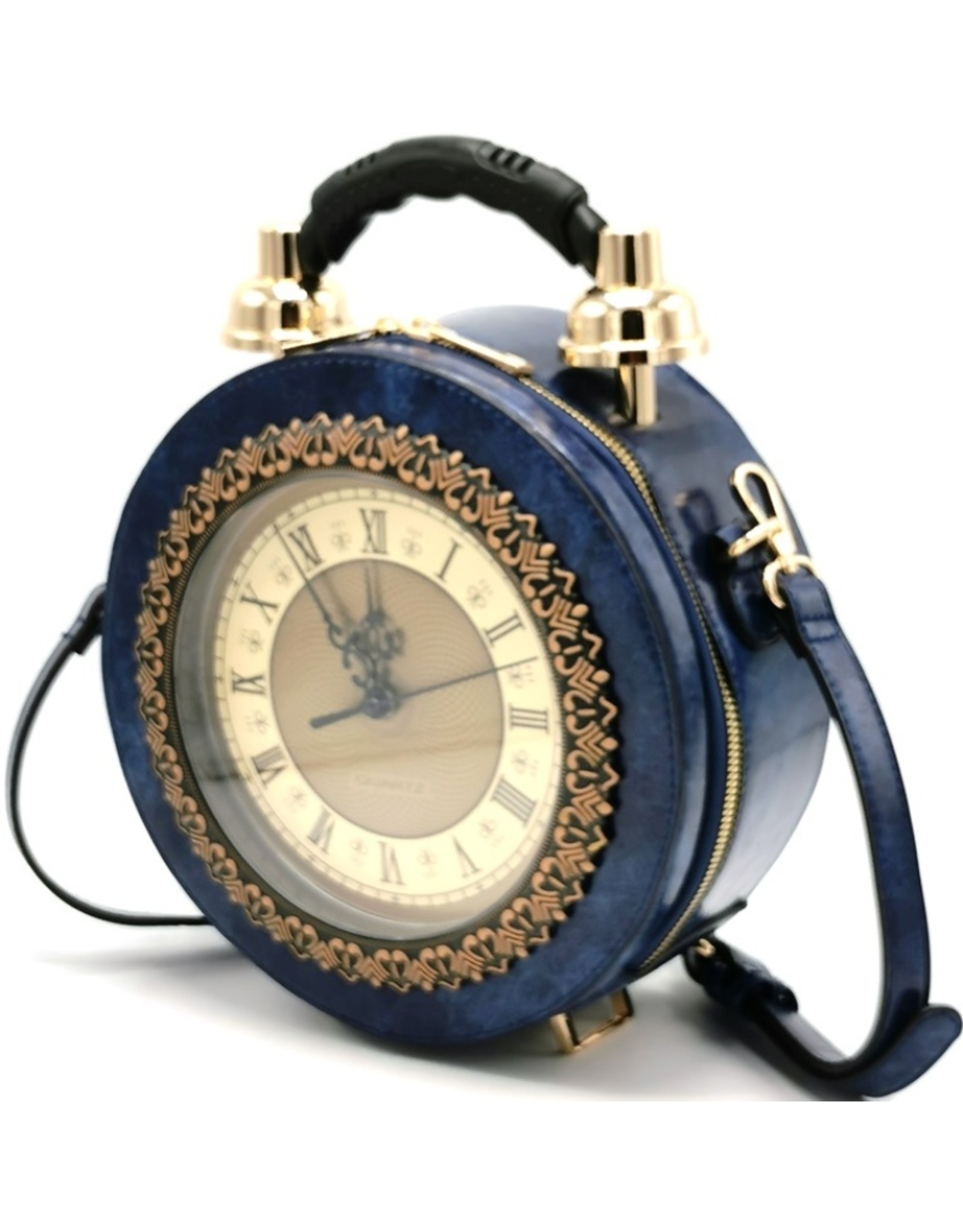 Magic Bags Steampunk tassen Gotic tassen - Klok Handtas met Echte Klok blauw (medium)