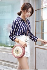 Magic Bags Fantasy bags - Clock Handbag-shoulderbag with Working Clock pink