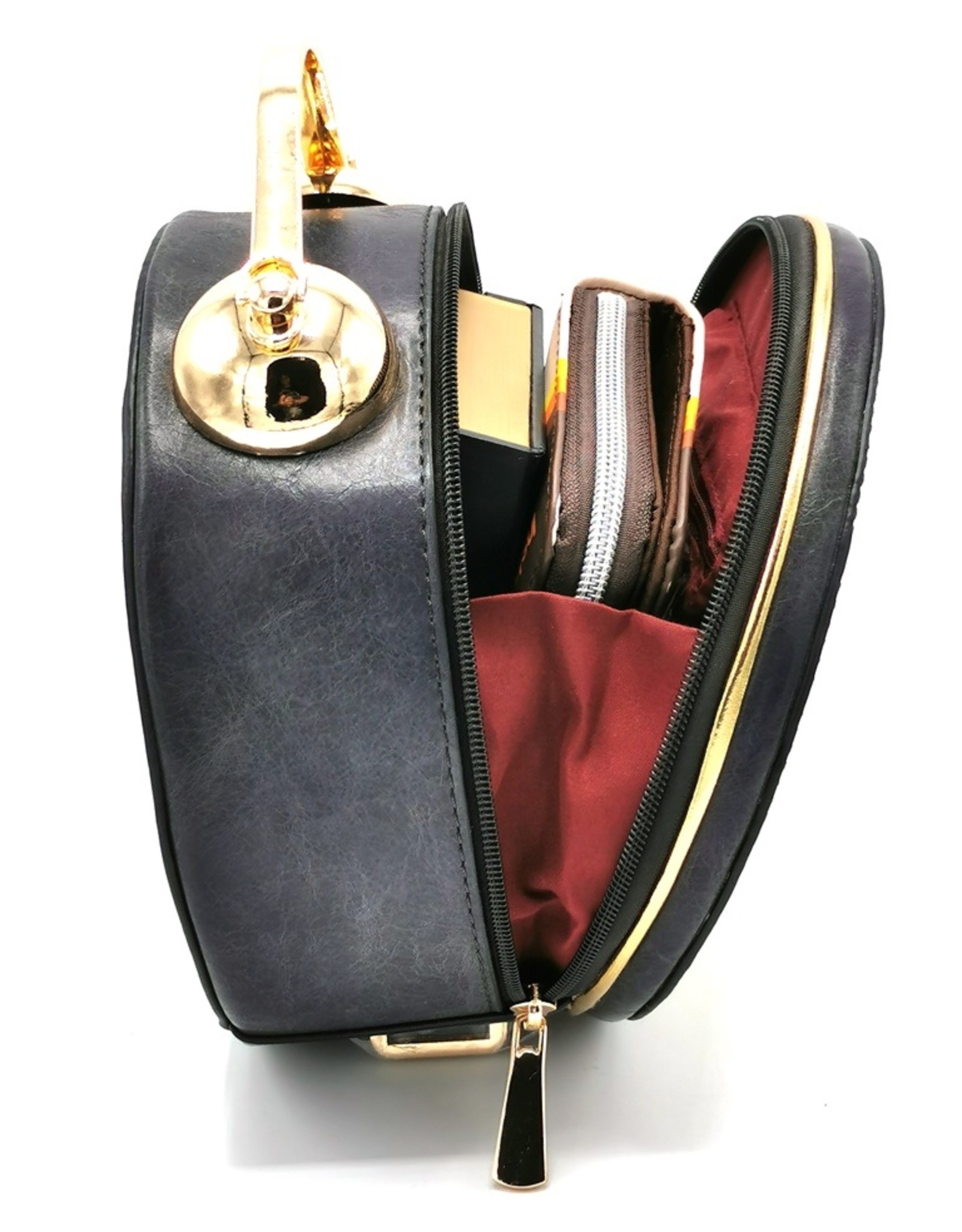 Magic Bags Fantasy tassen - Klok Handtas-schoudertas met Werkende Klok grijs
