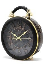 Magic Bags Fantasy bags - Steampunk Clock bag with Working clock antique black