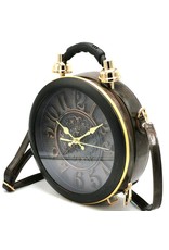 Magic Bags Fantasy bags - Steampunk Clock bag with Working clock antique black