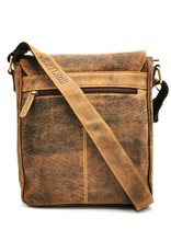 Hunters Leren Schoudertassen Leren crossbody tassen - Hunters Jagerstas met holster omslag Vintagelook Buffelleer