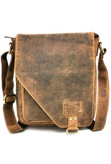 Hunters Leren Schoudertassen Leren crossbody tassen - Hunters Jagerstas met holster omslag Vintagelook Buffelleer