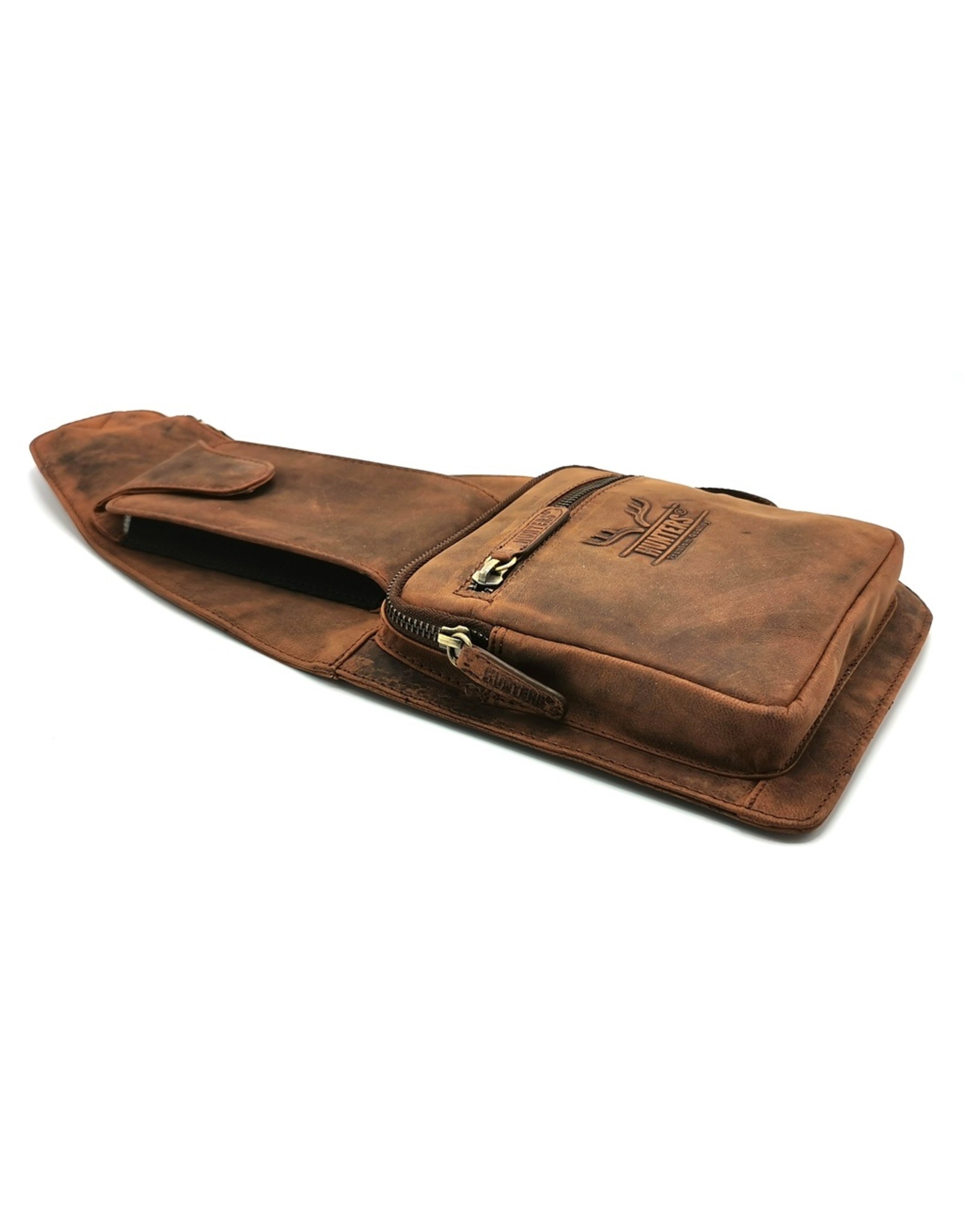 Hunters Leather Shoulder bags  Leather crossbody bags - Hunters Crossbody Holster bag Buffalo Leather brown