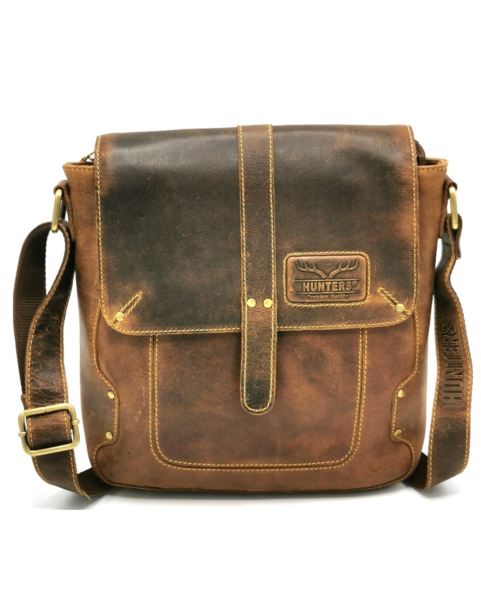 Hunters Leather shoulder bags  - Hunters Leather shoulder bag with cover Vintage look