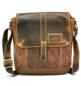 Hunters Hunters Leather shoulder bag with cover Vintage look