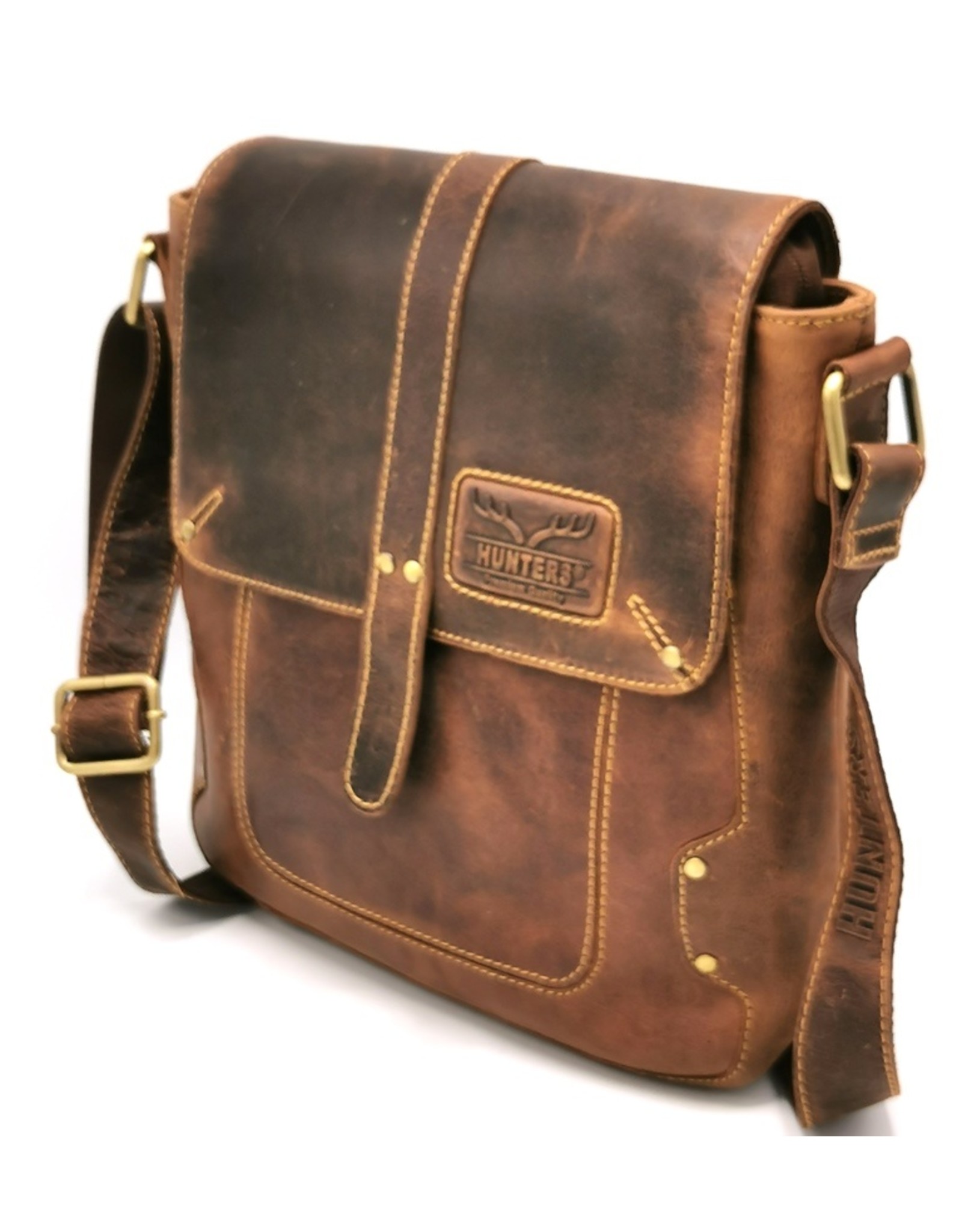 Hunters Leather shoulder bags  - Hunters Leather shoulder bag with cover Vintage look
