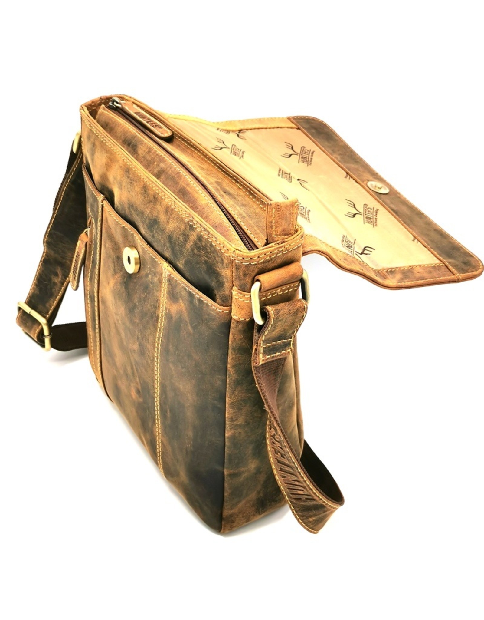 Hunters Leather Shoulder bags  Leather crossbody bags - Hunters crossbody bag with short cover Buffalo Leather