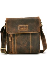 Hunters Leren Schoudertassen Leren crossbody tassen - Hunters crossbody tas met korte omslag Buffelleer